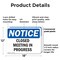 Signmission Closed Meeting In Progress, 18 in W x Rectangle, Plastic OS-2PACK-NS-P-1218-L-10679 - alternate 3
